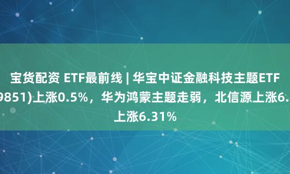 宝货配资 ETF最前线 | 华宝中证金融科技主题ETF(159851)上涨0.5%，华为鸿蒙主题走弱，北信源上涨6.31%